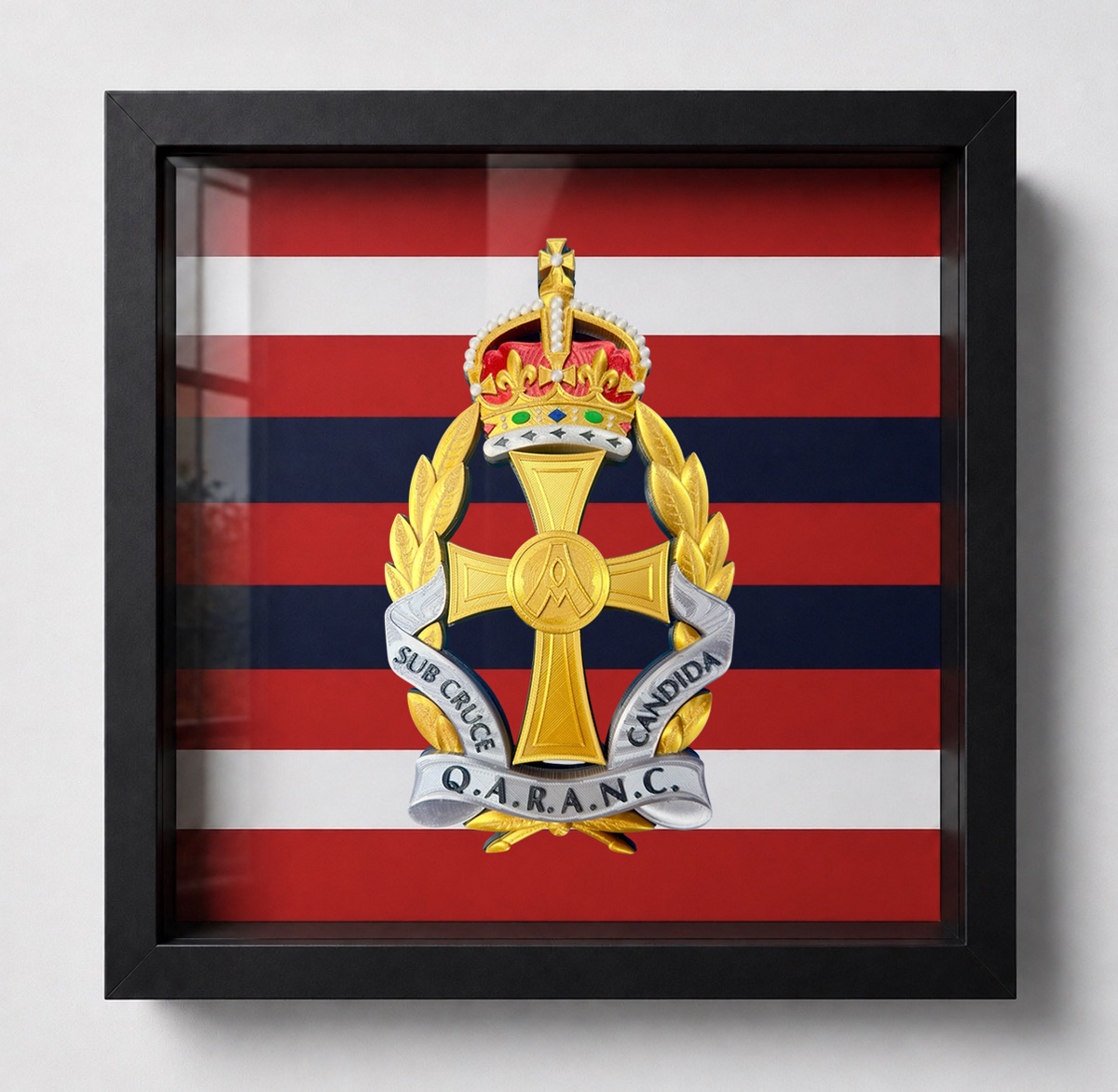 QARANC King's Crown Cap Badge Display Frame