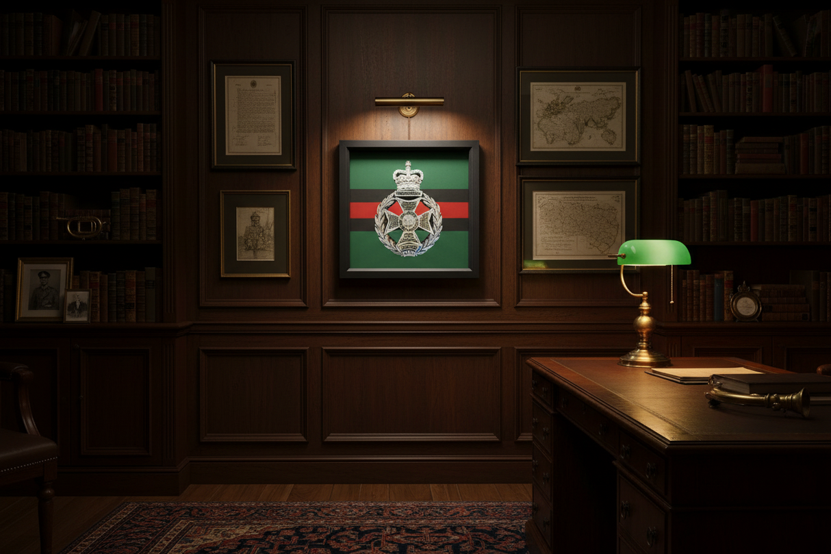 Royal Green Jackets Cap Badge Display Frame