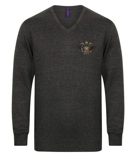 1st The Queen's Dragoon Guards Lightweight V Neck Sweater