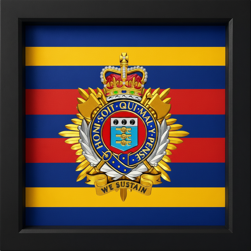 Royal Logistic Corps 3D Queen's Cap Badge Display Frame