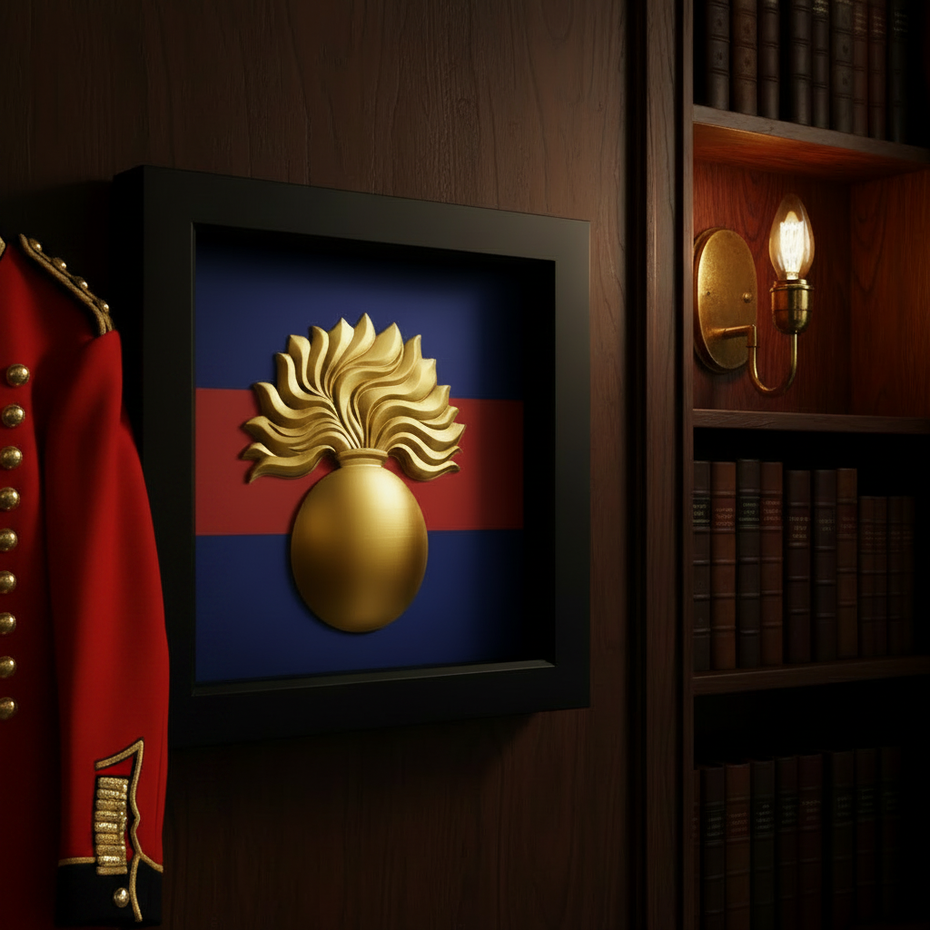Grenadier Guards Grenade 3D Cap Badge Display Frame
