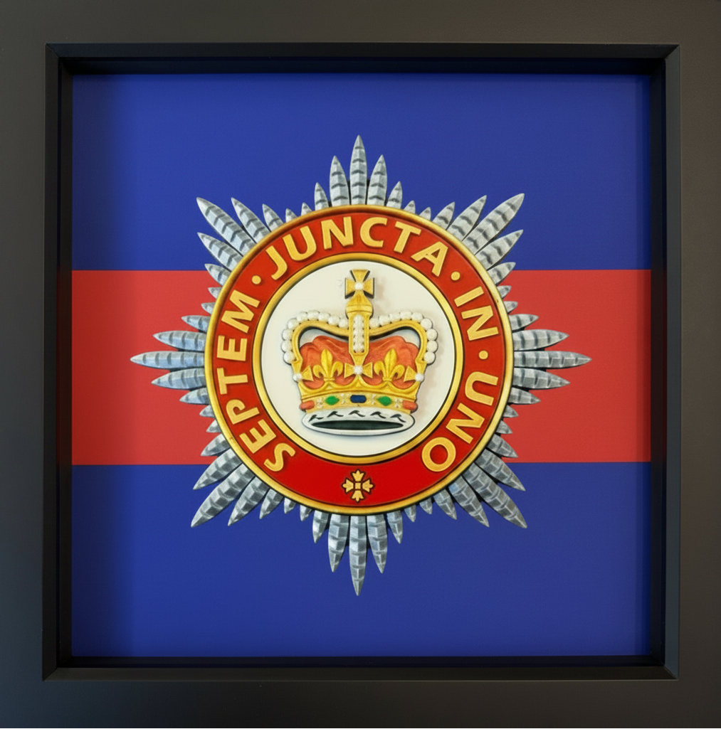 Household Division 3D Queen's Cap Badge Display Frame