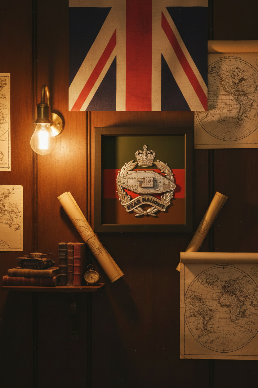 Royal Tank Regiment 3D Queen's Cap Badge Display Frame