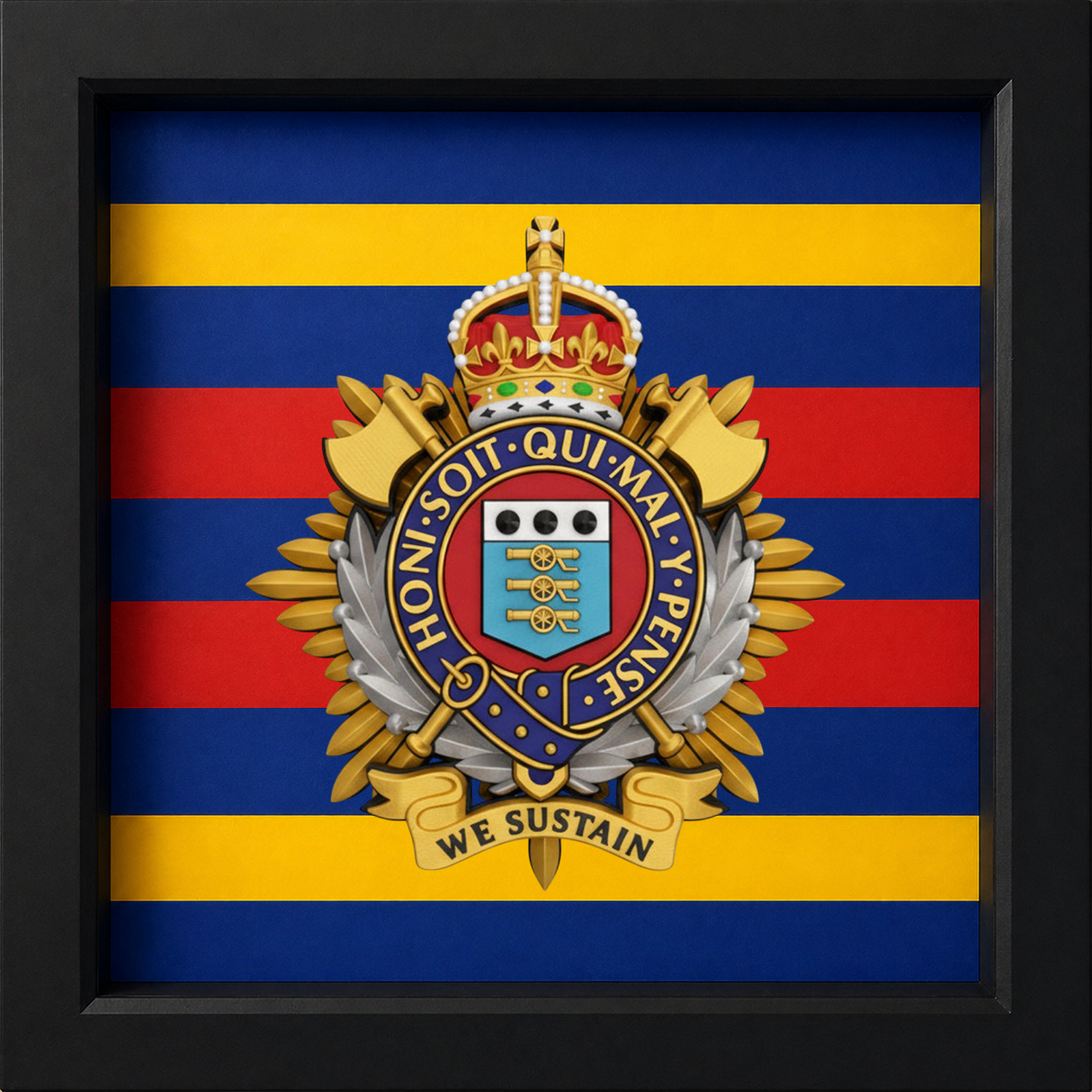 Royal Logistic Corps 3D King's Cap Badge Display Frame