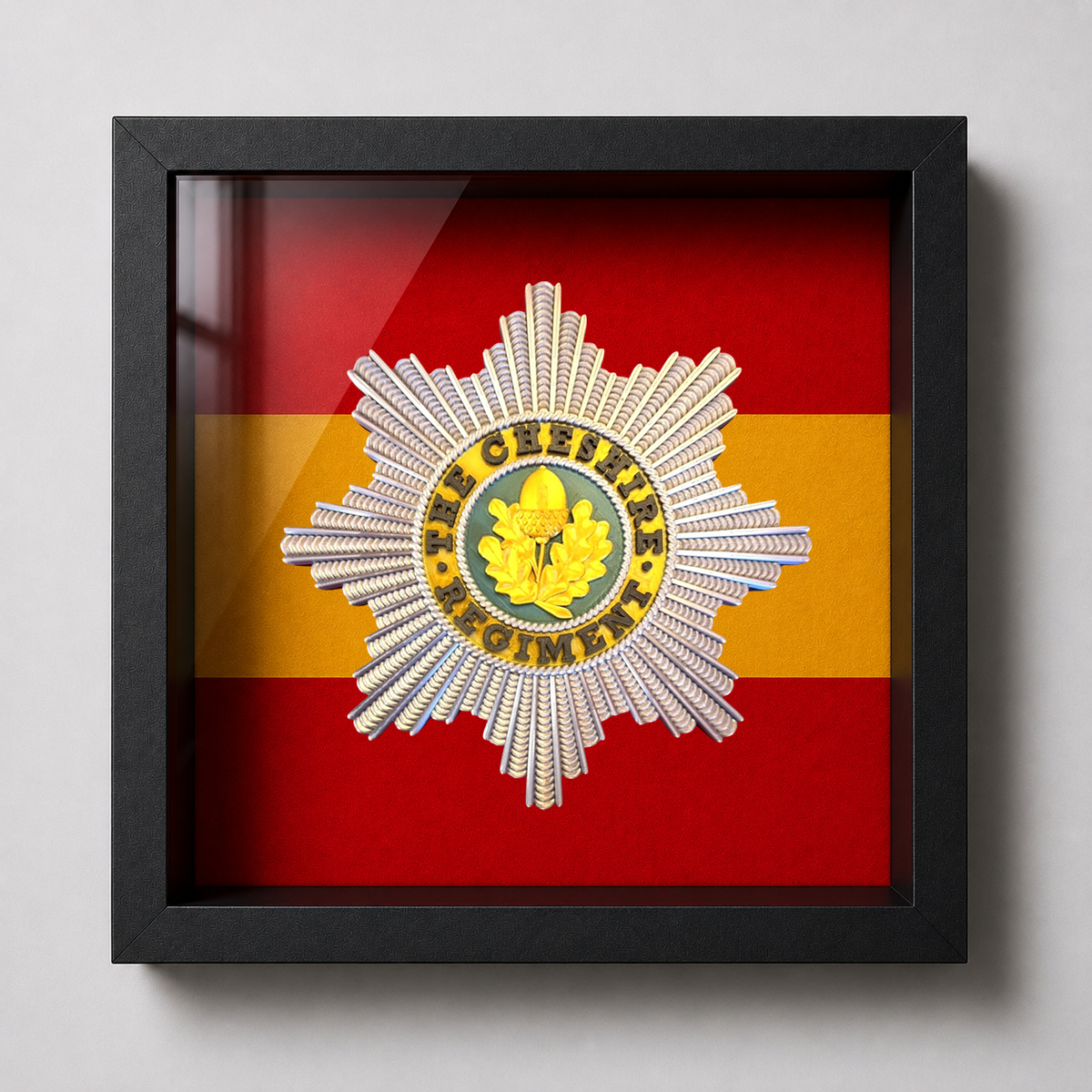Cheshire Regiment Cap Badge Display Frame