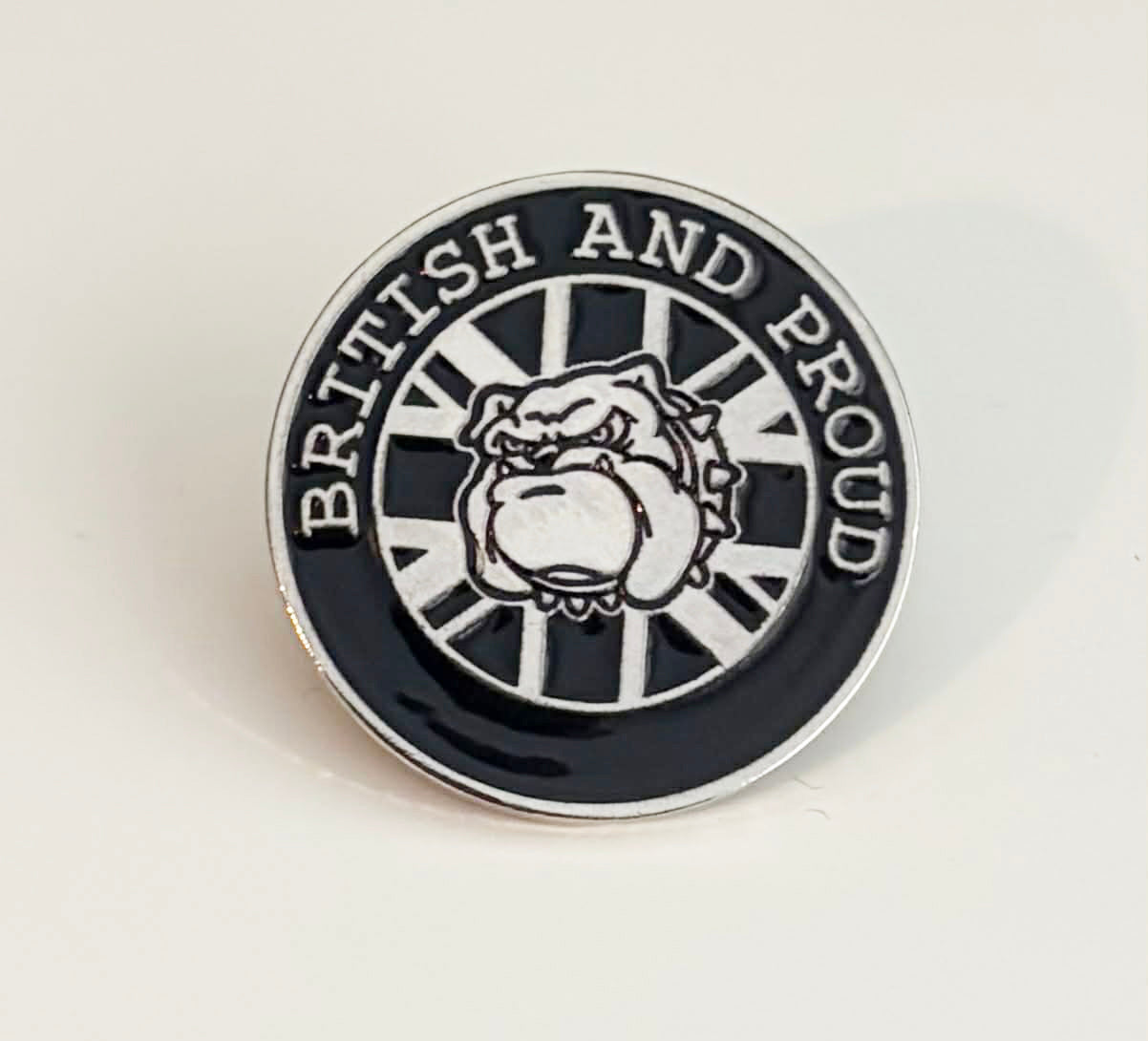 British And Proud Bulldog Pin Badge