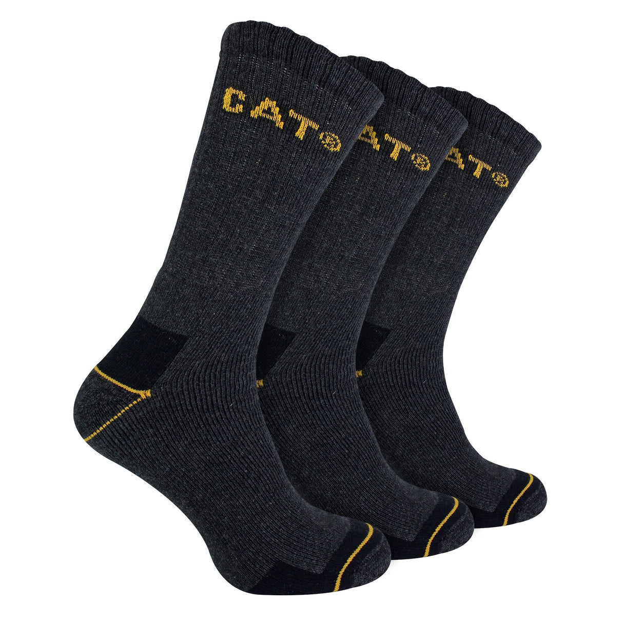 CAT Mens 3 Pack Real Work Socks with Cushioned Heel & Toe