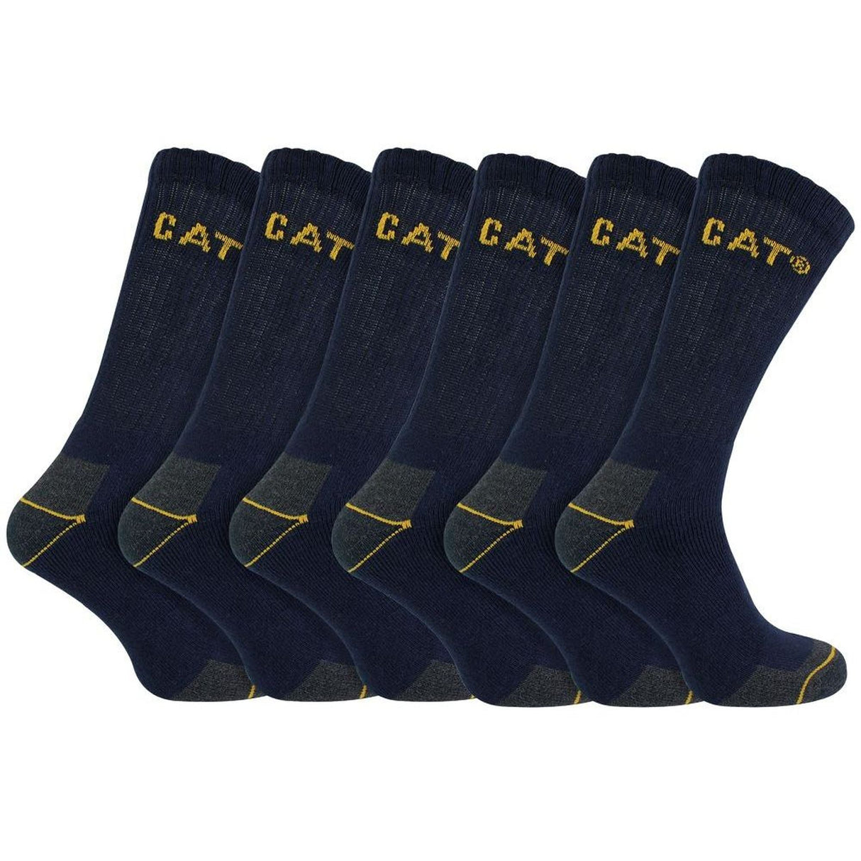 CAT 6 Pack Unisex Heavy Duty Work Socks for Steel Toe Boots