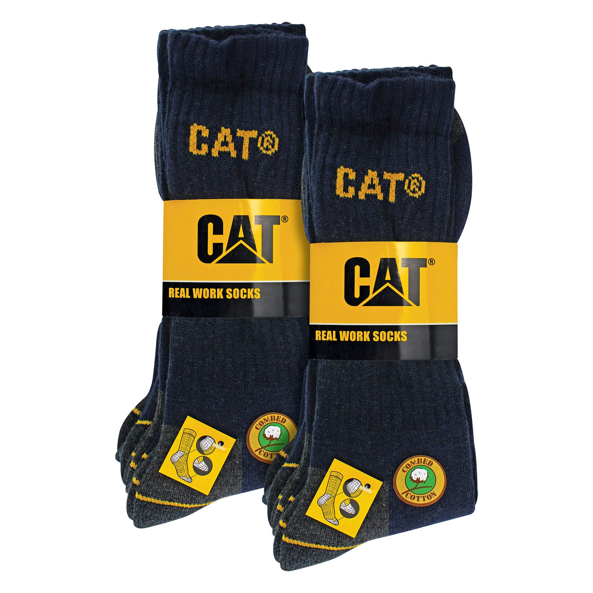 CAT 6 Pack Unisex Heavy Duty Work Socks for Steel Toe Boots
