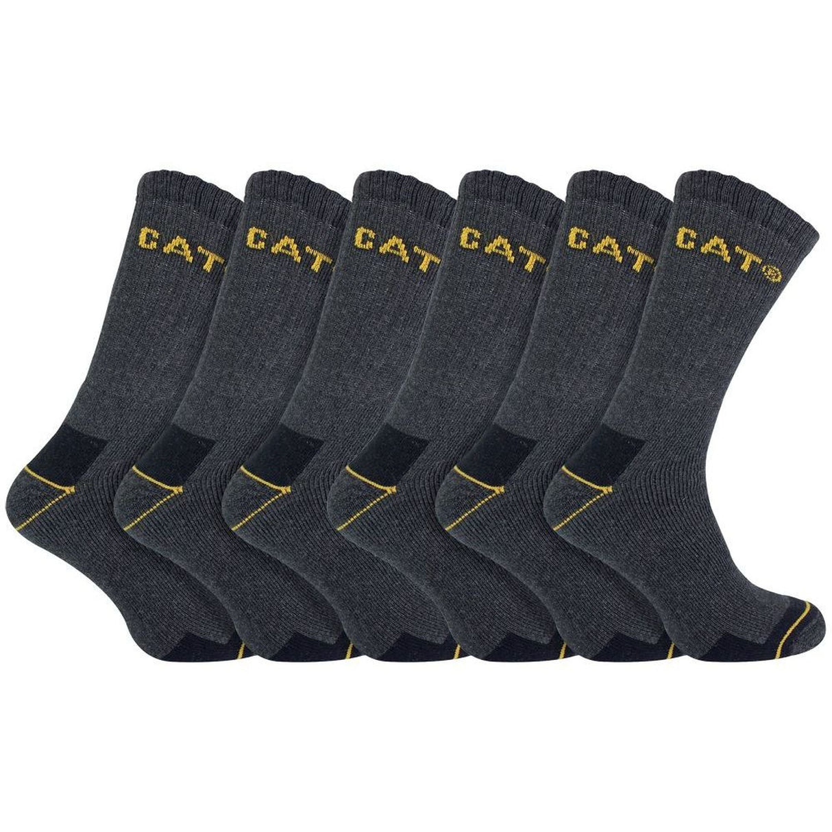 CAT 6 Pack Unisex Heavy Duty Work Socks for Steel Toe Boots