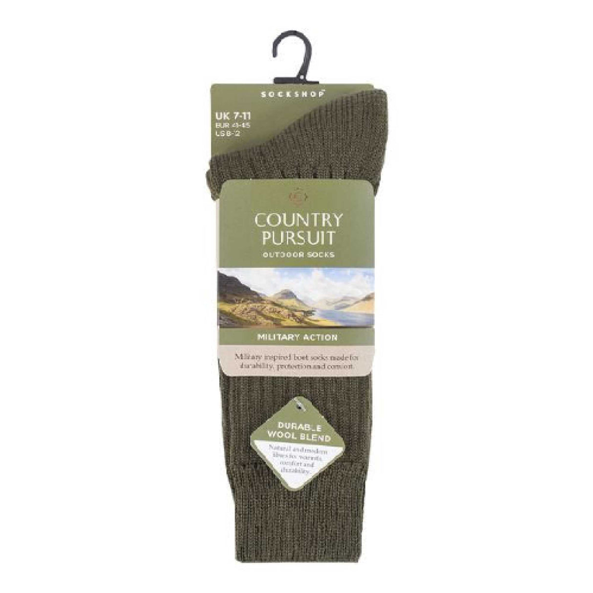 Mens Country Pursuit Military Action Crew Boot Socks