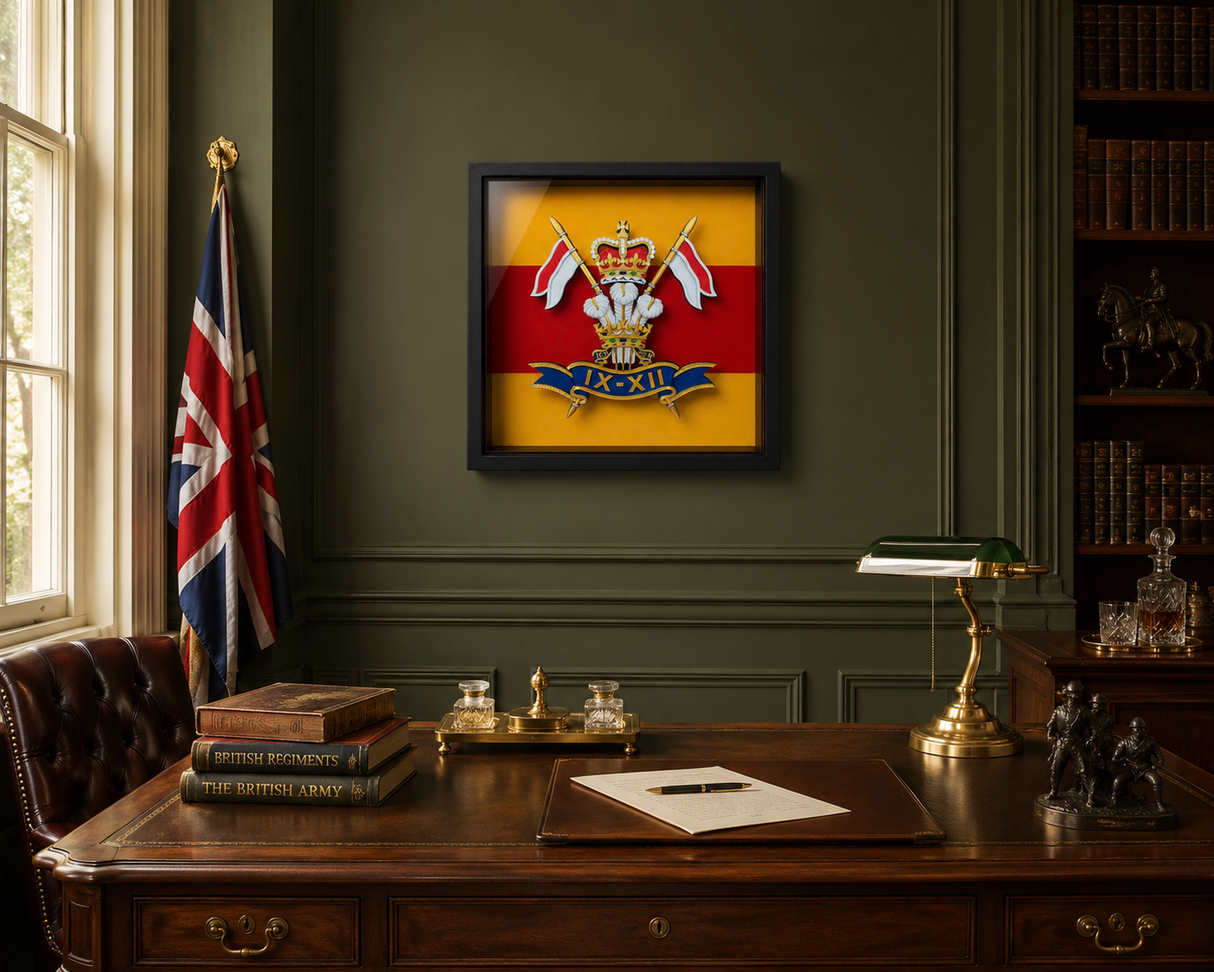 9th/12th Royal Lancers Cap Badge (Prince of Wales) Display Frame