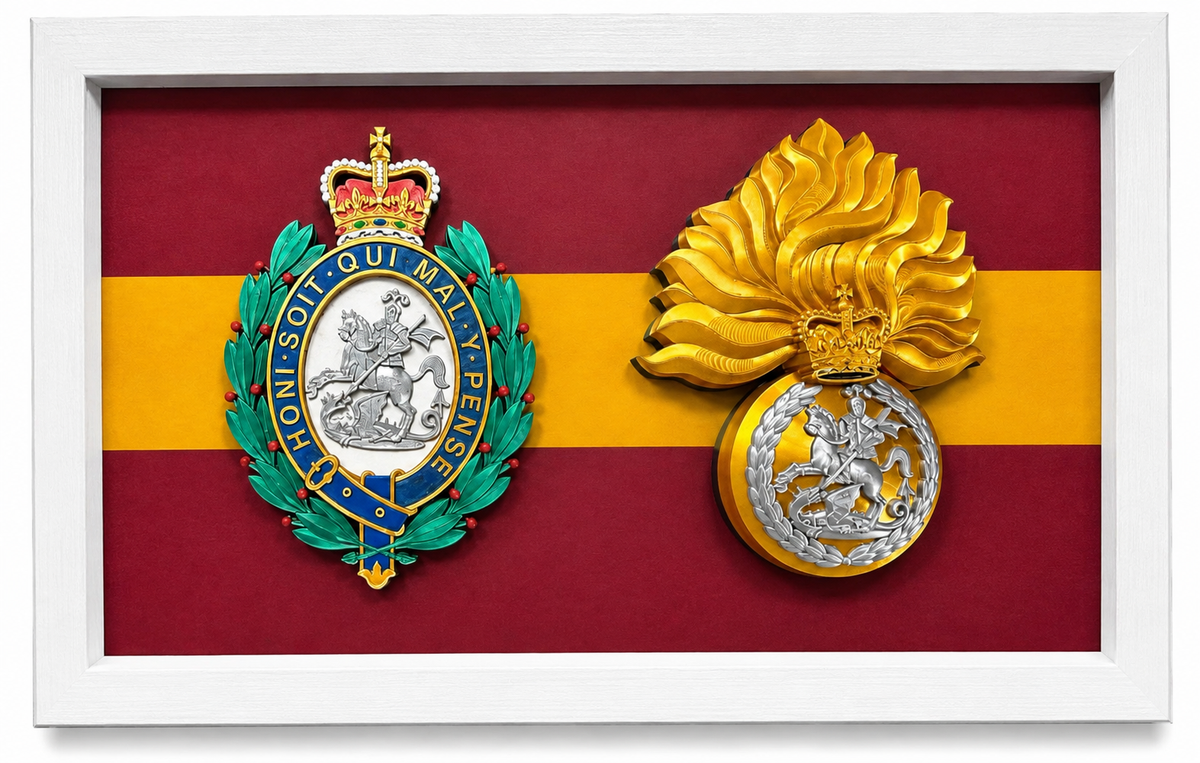 Double Military Cap Badge Display Frame | MOD Licensed