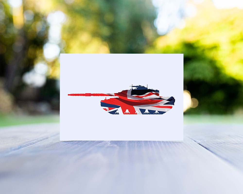 Chieftain Tank Union Flag Greeting Card