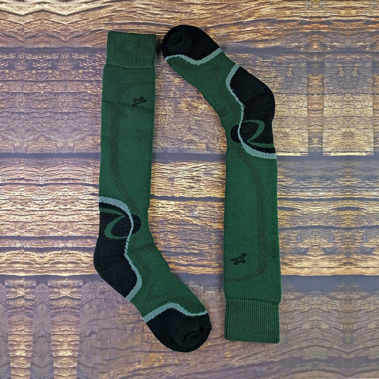 1 Pack Mens Merino Wool Long Knee High Green Socks