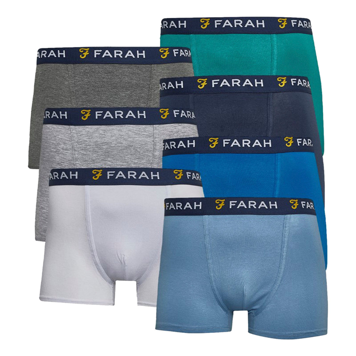 Farah 7 Pack Mens Cotton Breathable Boxers Underwear - Chander Collection