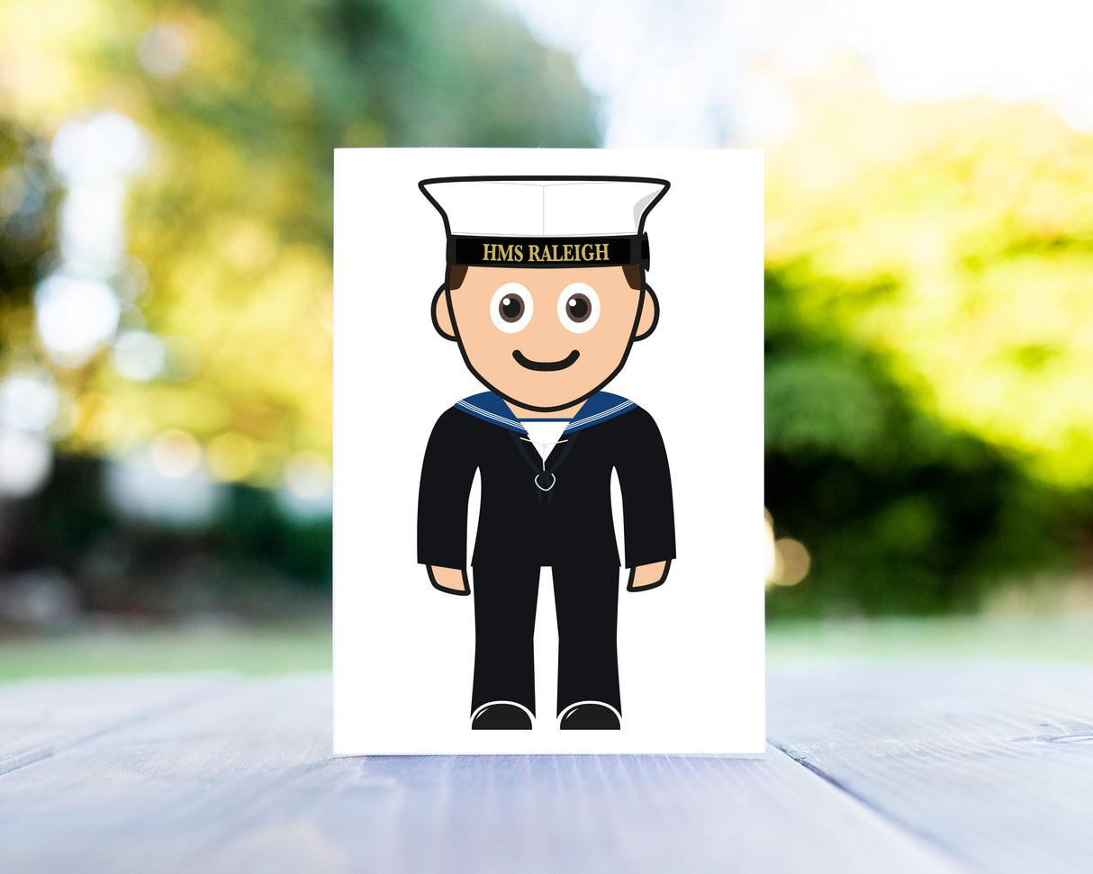 HMS RALEIGH Mini-Matelot Greeting Card