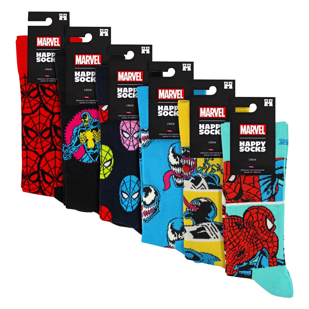 6 Pack Spider-Man Socks Bundle Novelty Socks Gift Idea