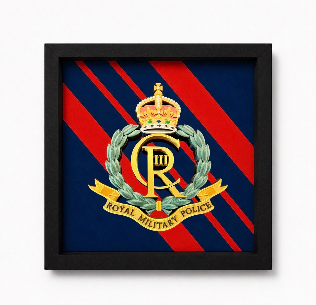 Royal Military Police King's Crown 3D Cap Badge Display Frame