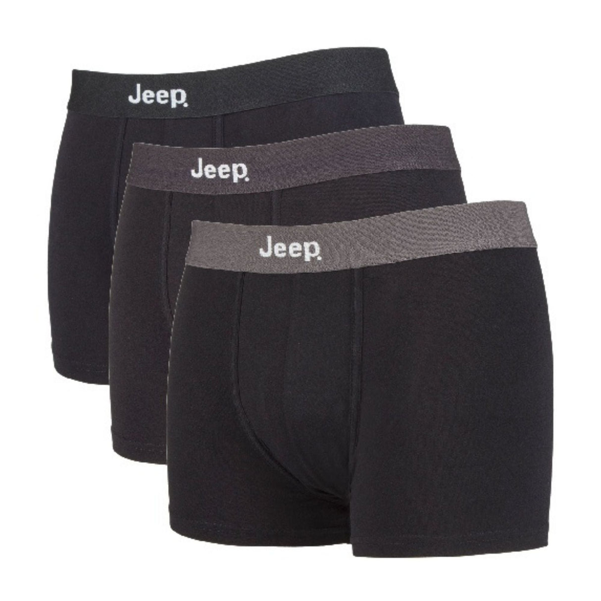 Jeep 3 Pack Mens Cotton Rich Blend Everyday Fitted Boxer Shorts