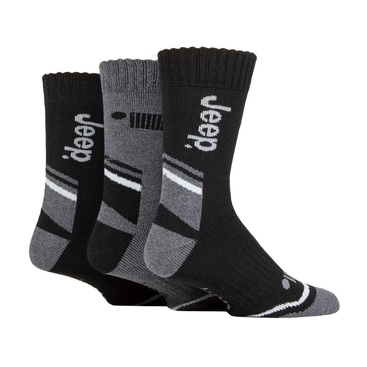 Jeep 3 Pack Mens Walking Boot Socks Performance Outdoor Socks for Hiking