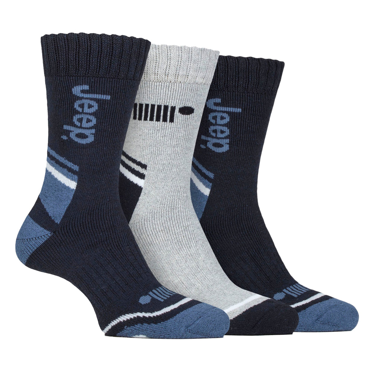 Jeep 3 Pack Mens Walking Boot Socks Performance Outdoor Socks for Hiking