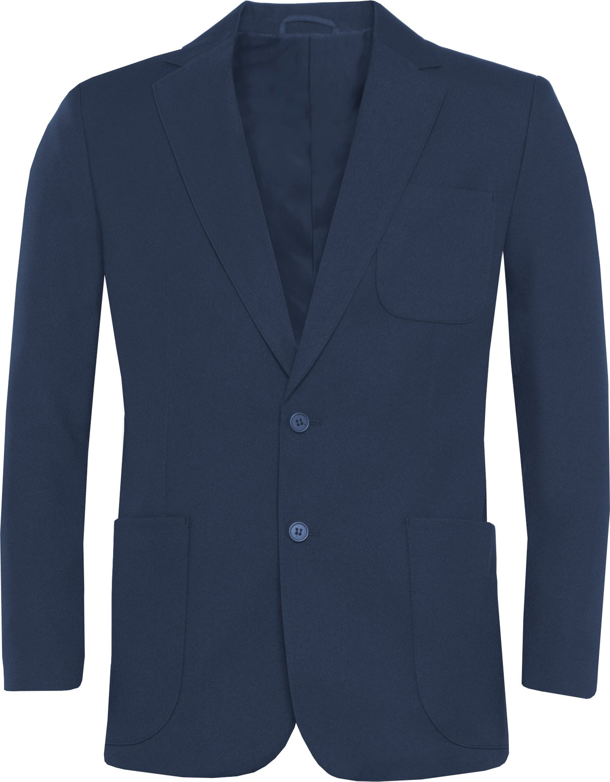 Navy blue blazer on a white background