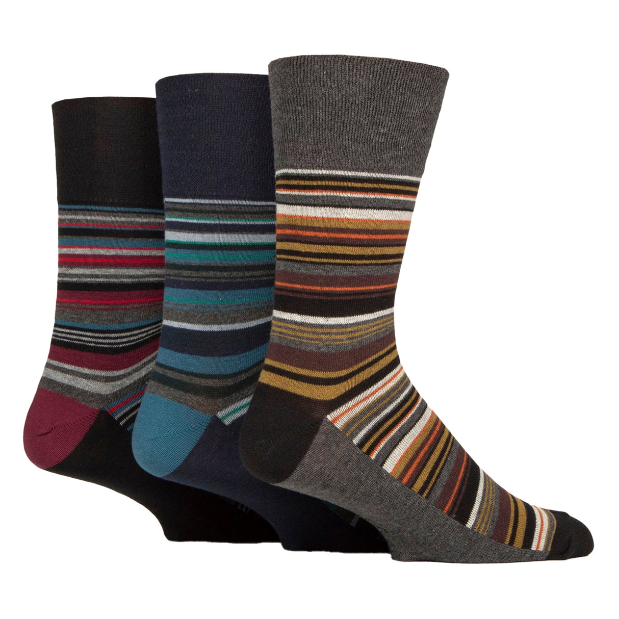 12 Pairs Mens Cotton Socks Patterned Soft Non-Binding Everyday Socks