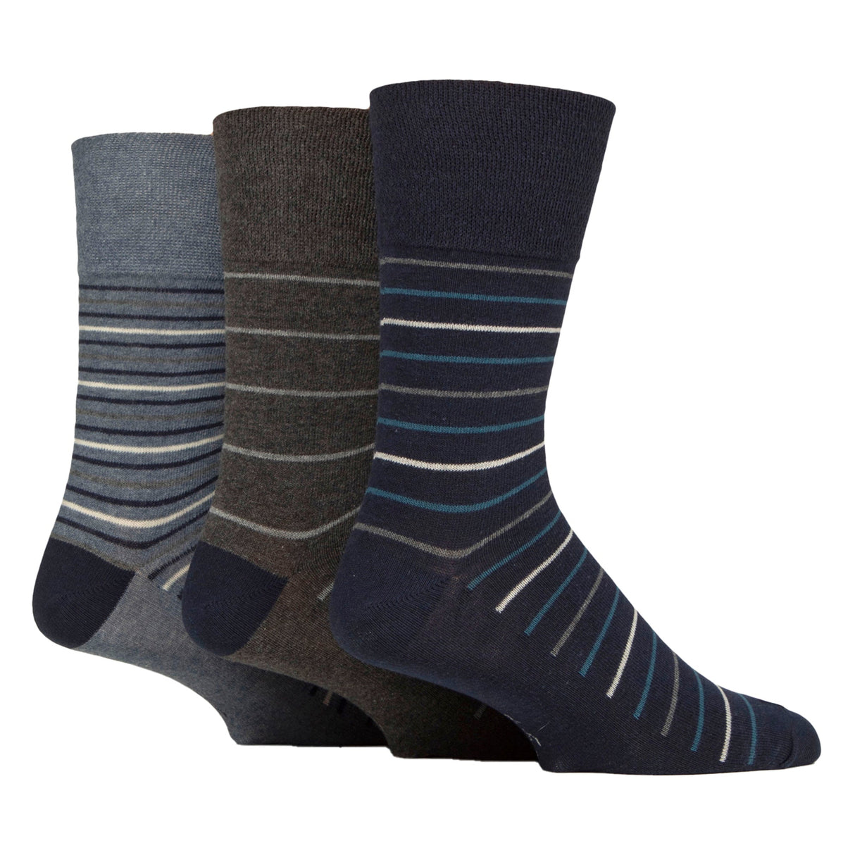 6 Pairs Mens Cotton Socks Patterned Soft Non-Binding Everyday Socks