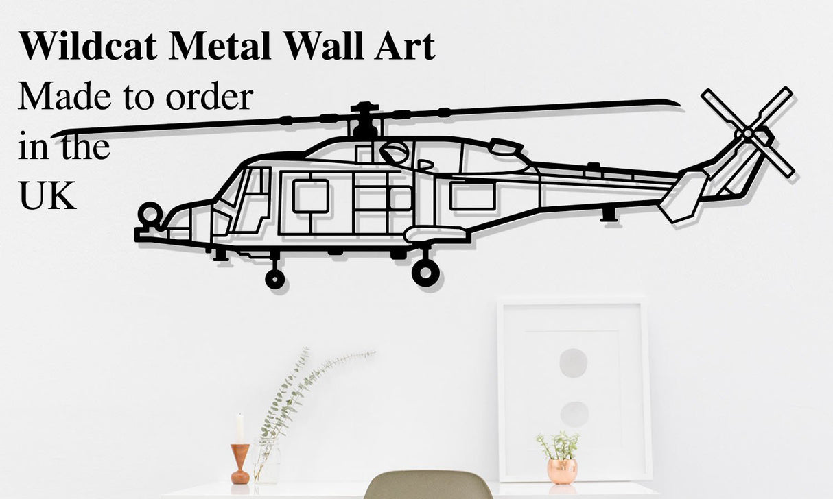 Wildcat Helicopter Metal Wall Art