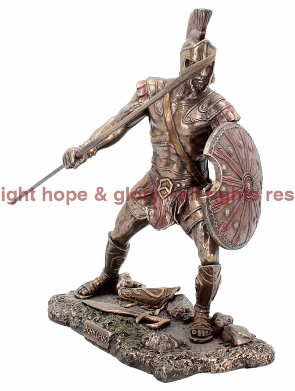 Achilles (Achilleus) Greek Warrior Cold Cast Bronze Statue Military