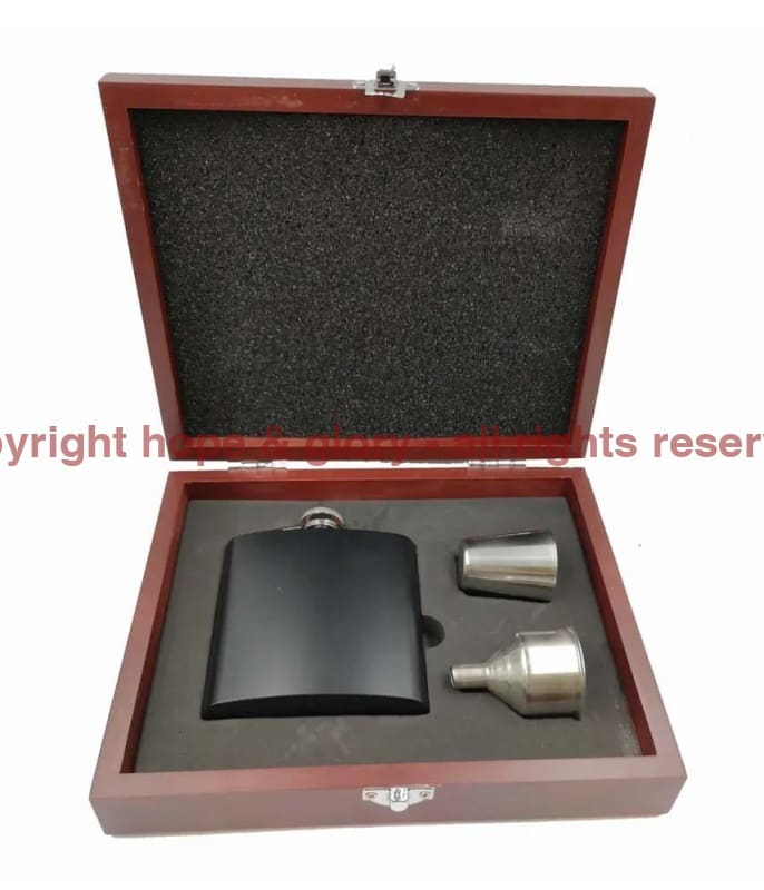 Armed Forces Engraved 6oz Hip Flask Set in Wooden Case