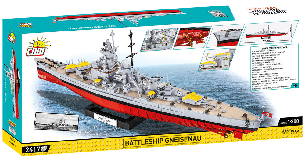 Battleship Gneisenau brick model - COBI 4835 - 2417 bricks