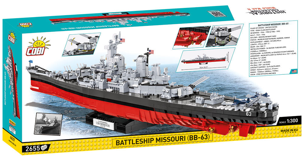 USS Missouri Battleship brick model - COBI 4837 - 2640 Bricks