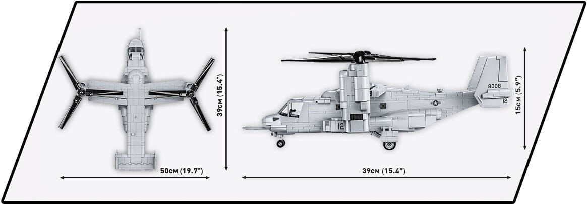 Bell Boeing V-22 Osprey tiltrotor brick model - COBI 5836 - 1090 bricks