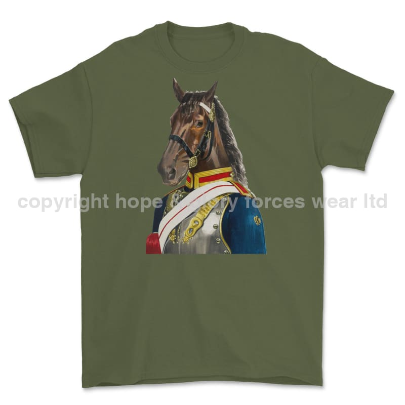 Blues and Royals Ceremonial Horse Guard Art Printed T-Shirt