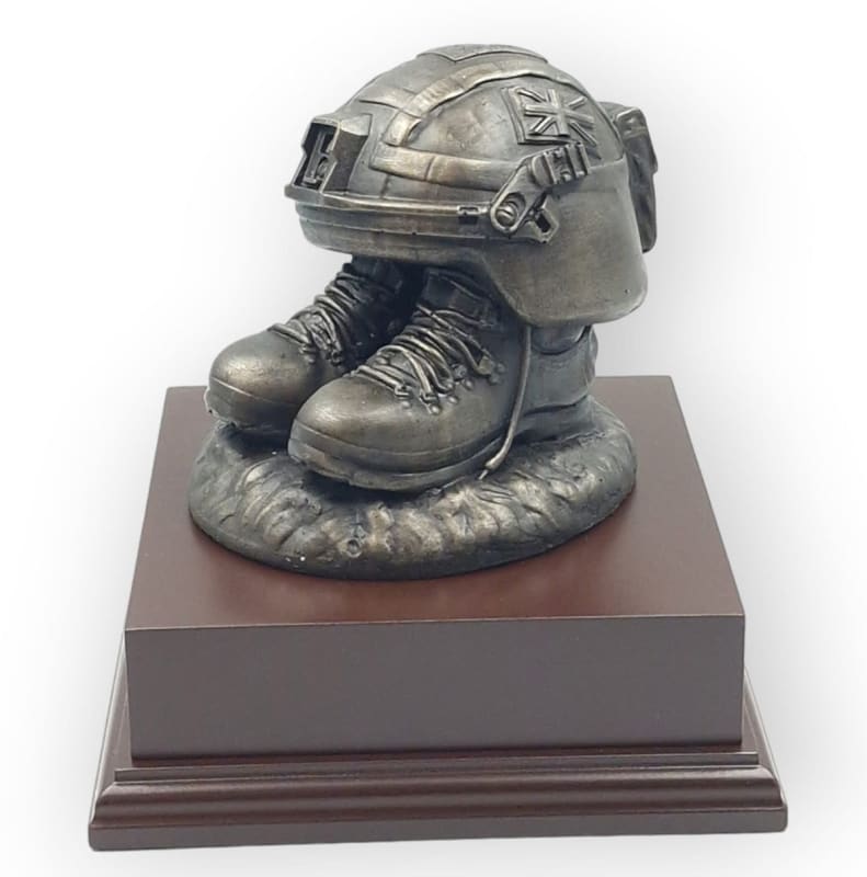 Boots and Virtus Helmet Cold Cast Bronze Statue