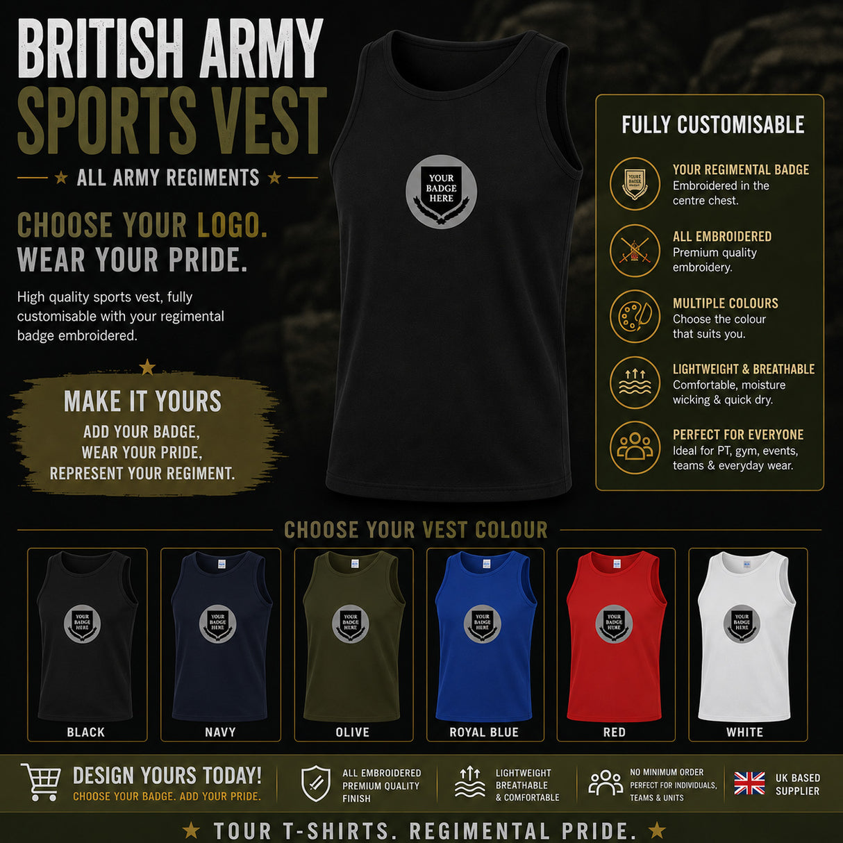 British Army Units Sports Vest