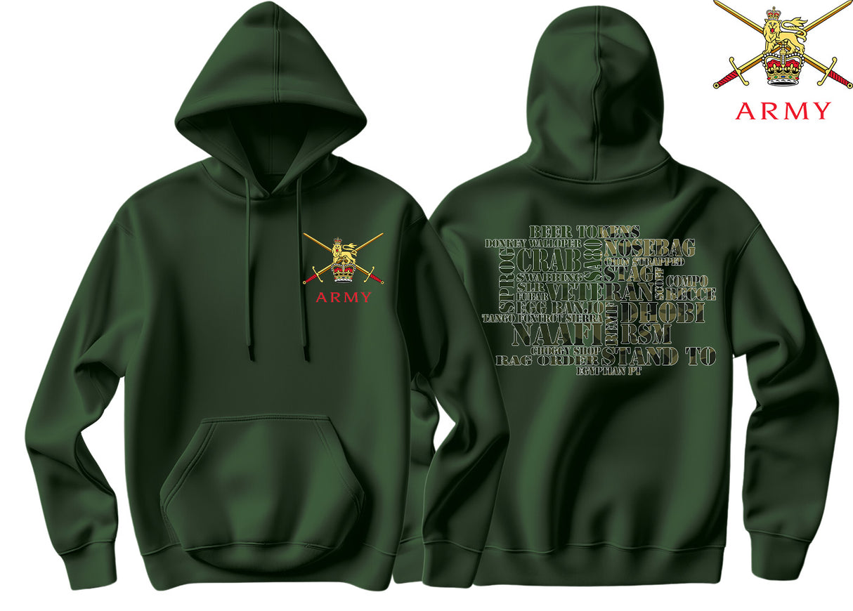 British Army Slang Mash Up Double Side Printed Hoodie