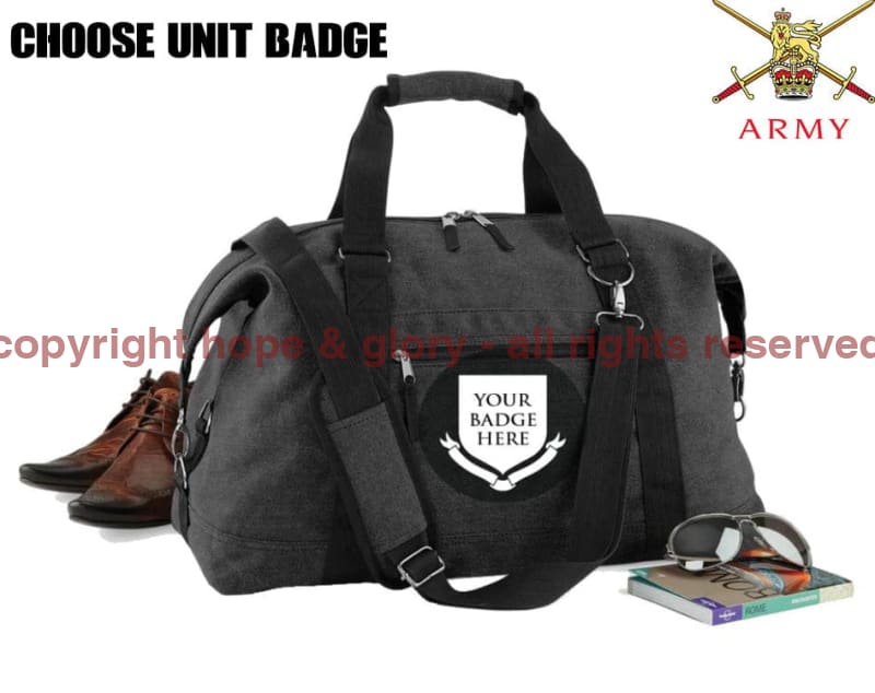 British Army Units Vintage Canvas Satchel Black / One Size Bags & Satchels