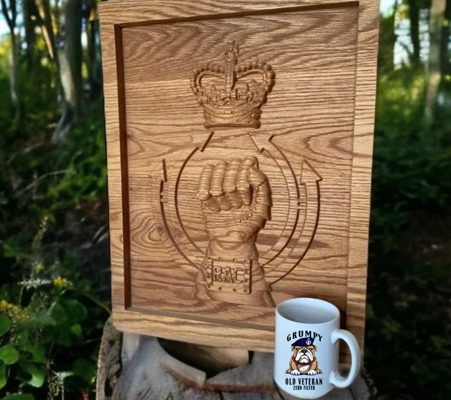 British Forces 3d Hand Carved Logo Plaque