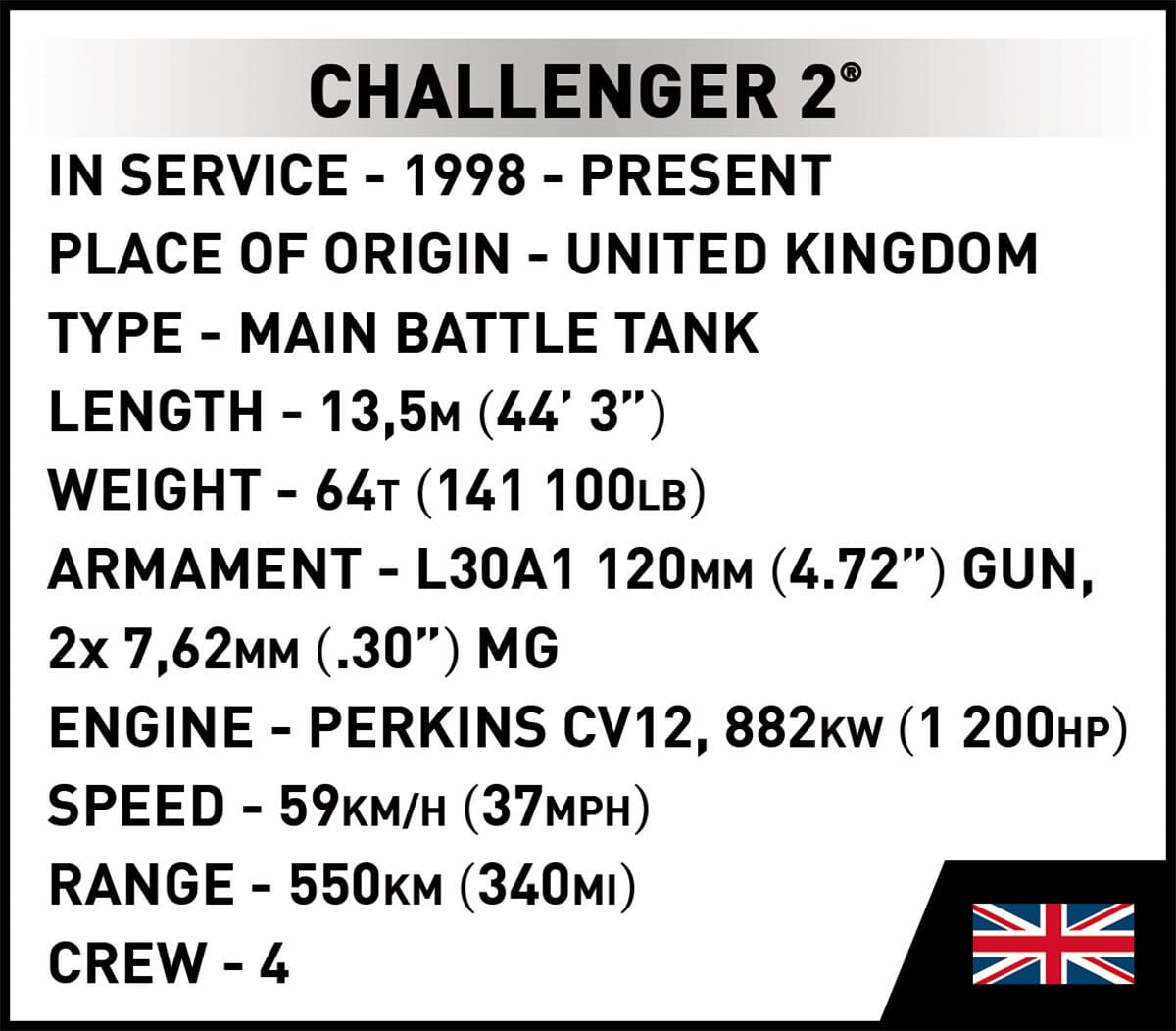 Challenger 2 brick tank model
