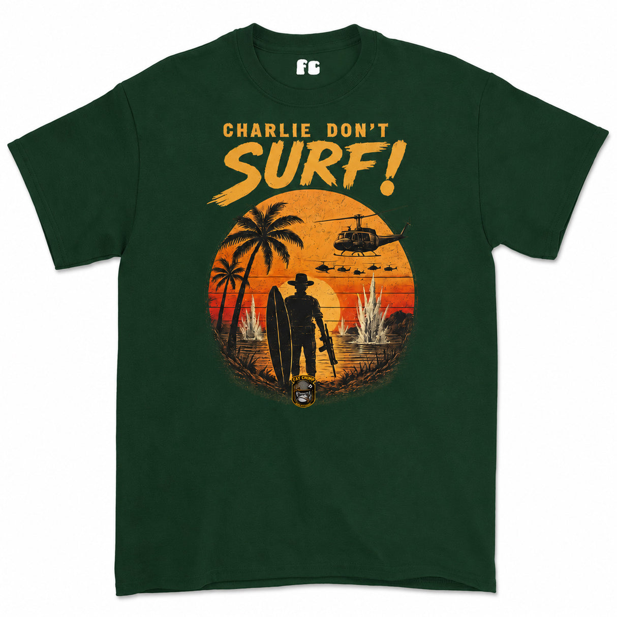 Charlie Don't Surf Vietnam era retro Printed T-Shirt