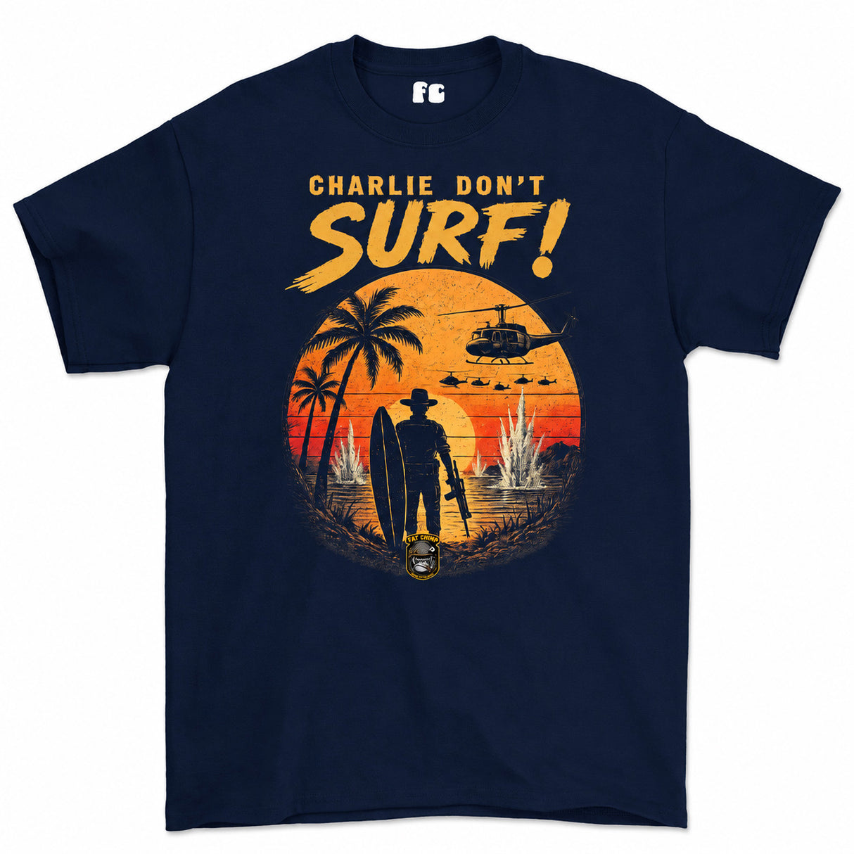Charlie Don't Surf Vietnam era retro Printed T-Shirt
