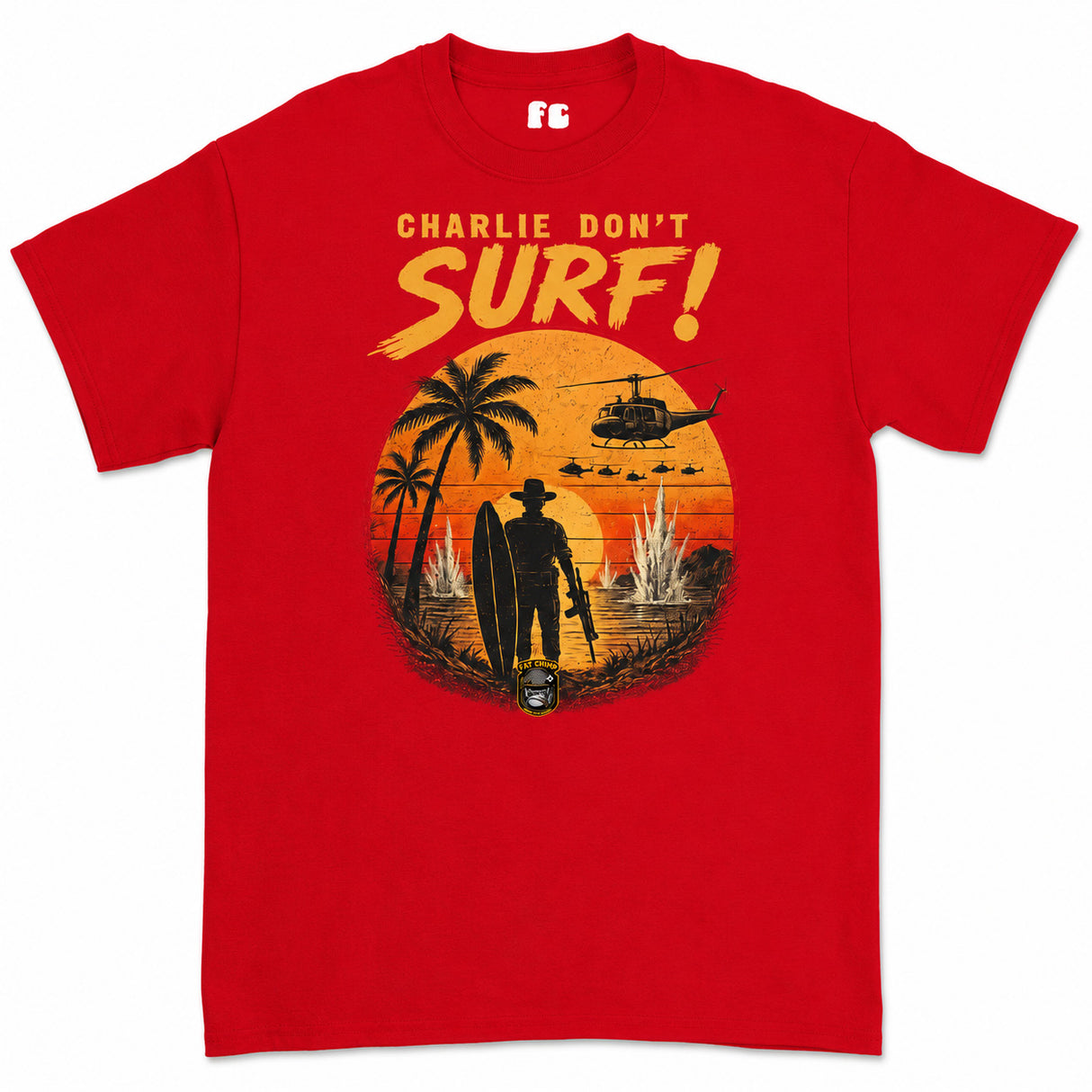 Charlie Don't Surf Vietnam era retro Printed T-Shirt