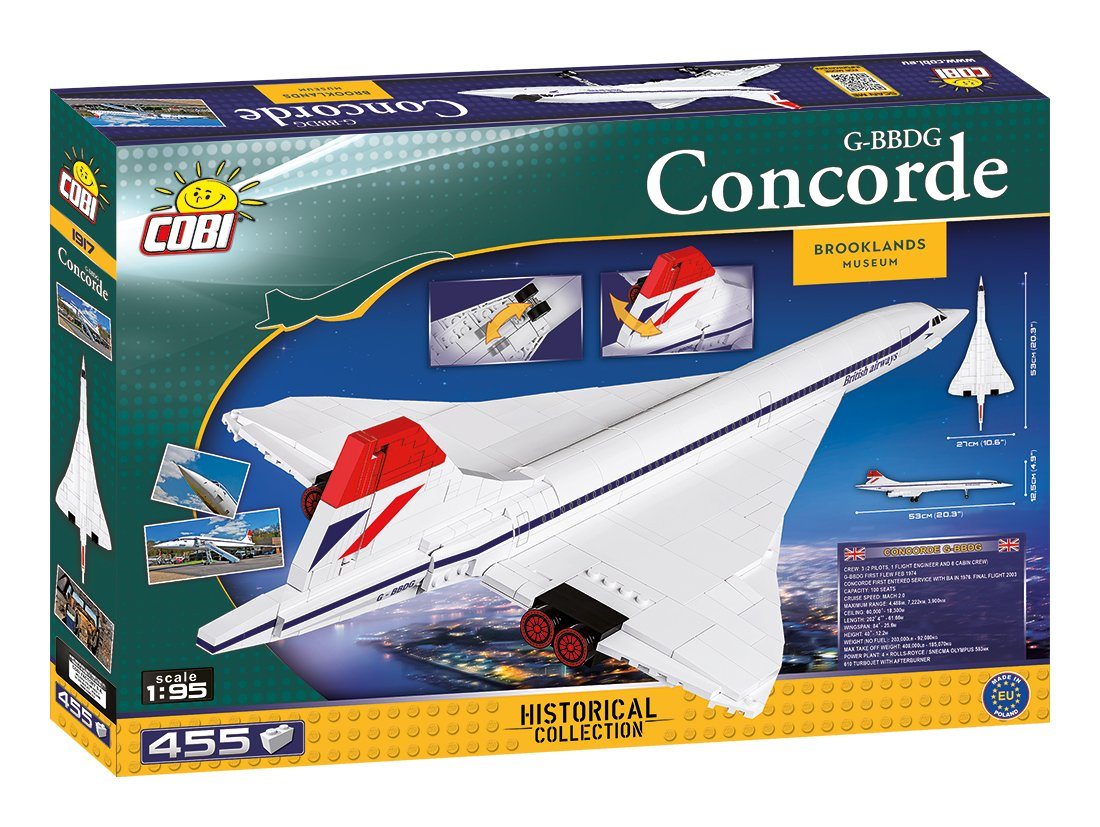 Concorde brick plane model - COBI 1917 - 455 bricks