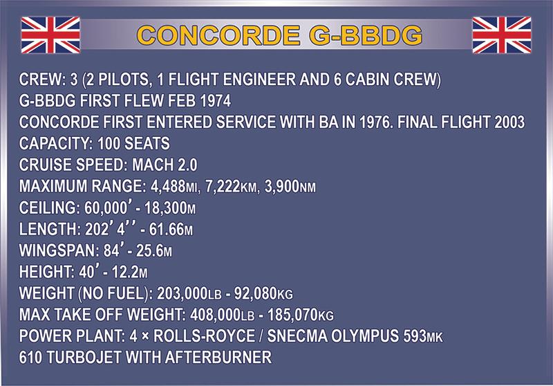 Concorde brick plane model - COBI 1917 - 455 bricks