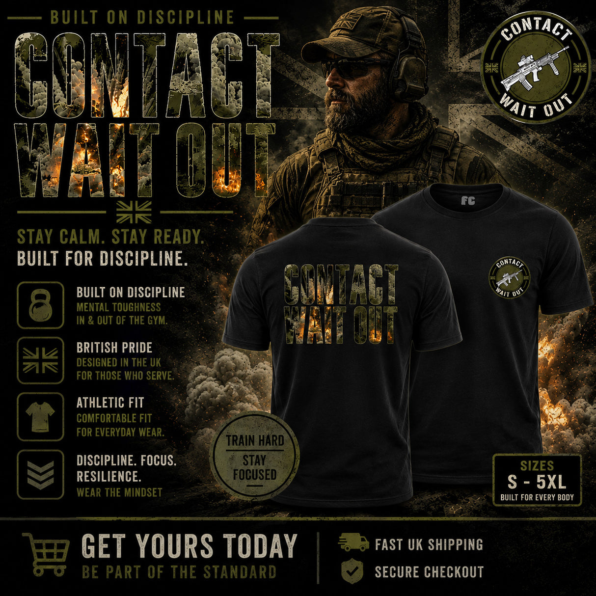 Contact Wait Out Double Print T-Shirt