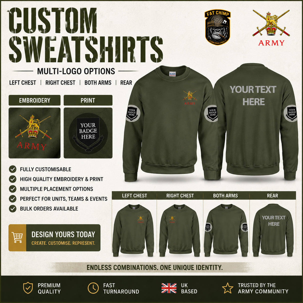 British Army Units Heavy Blend Sweatshirt