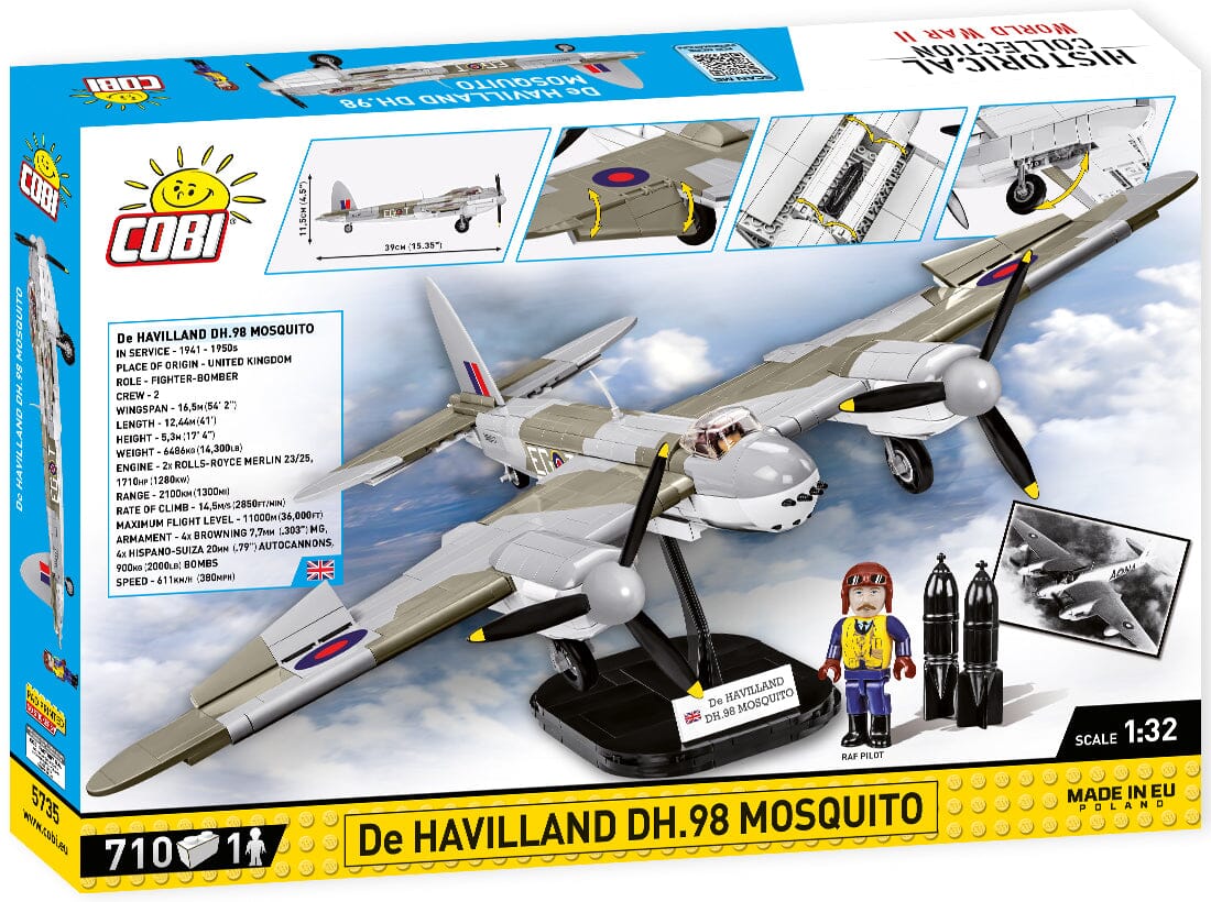 De Havilland DH-98 Mosquito brick plane model - COBI 5735 - 710 bricks